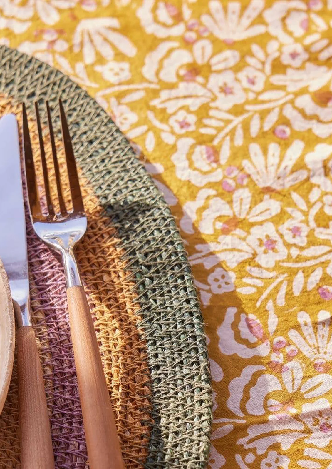 Iris Block Printed Tablecloth - Image 3
