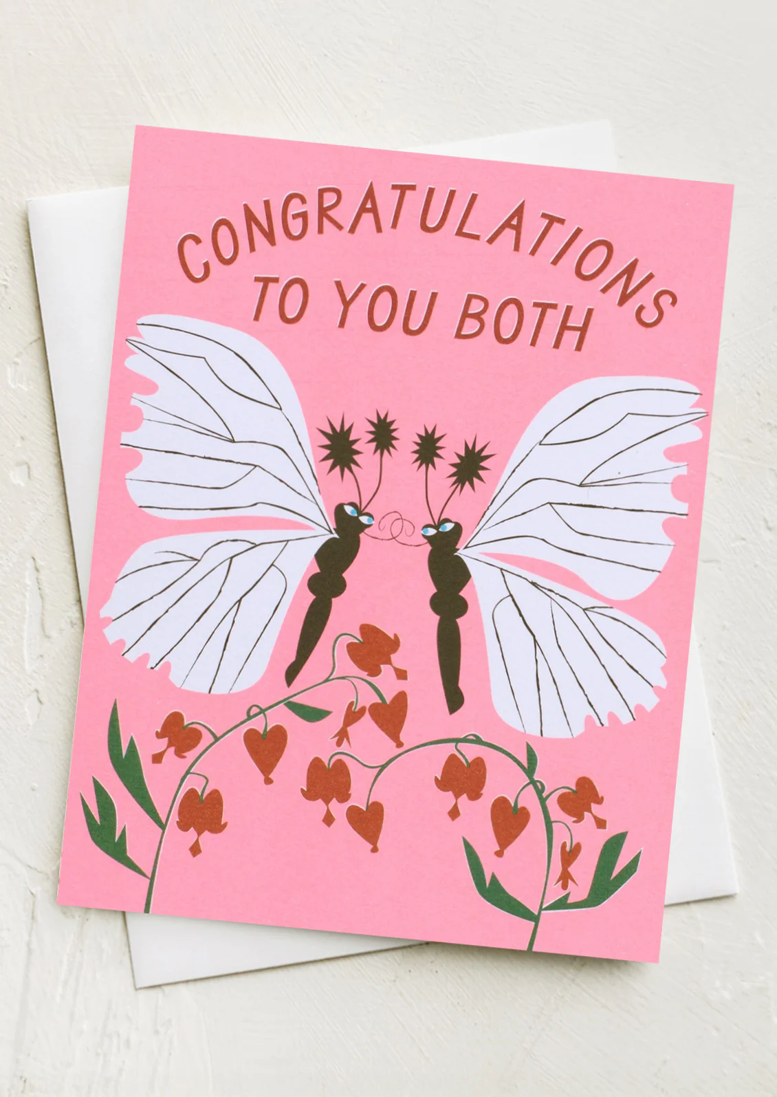 Kissing Moths Congratulations Card