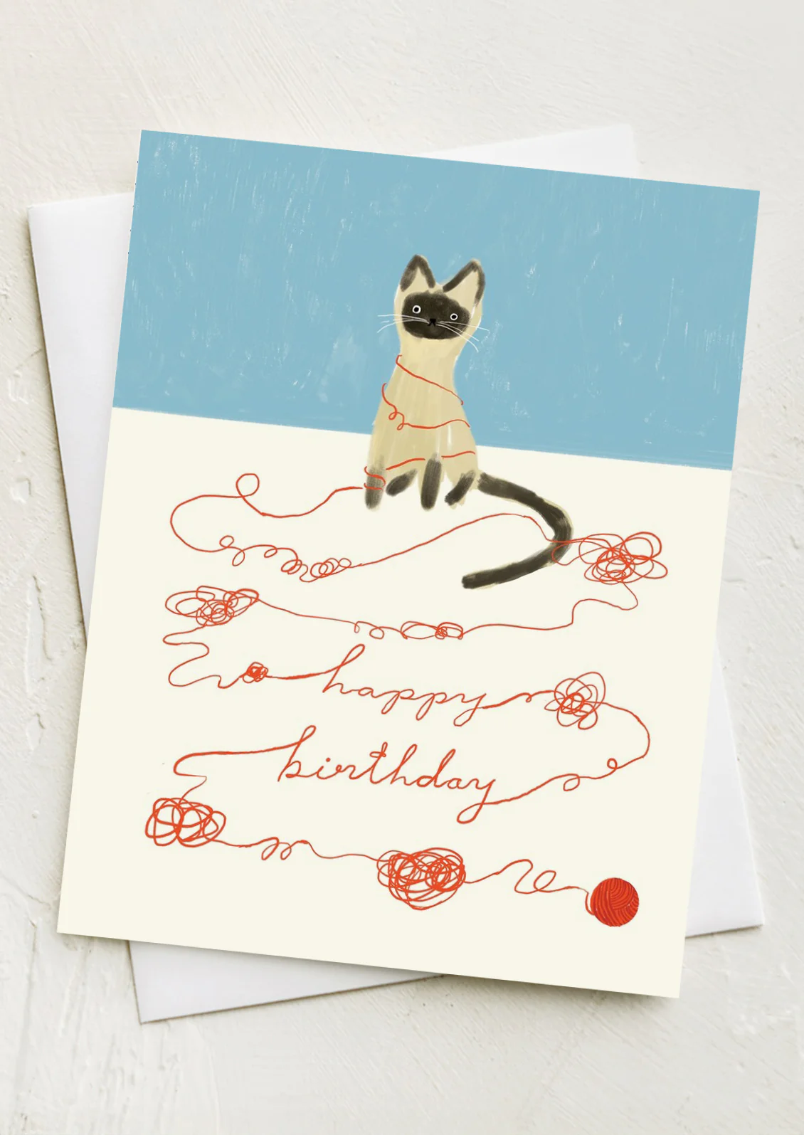 Kitty Yarn Ball Birthday Card