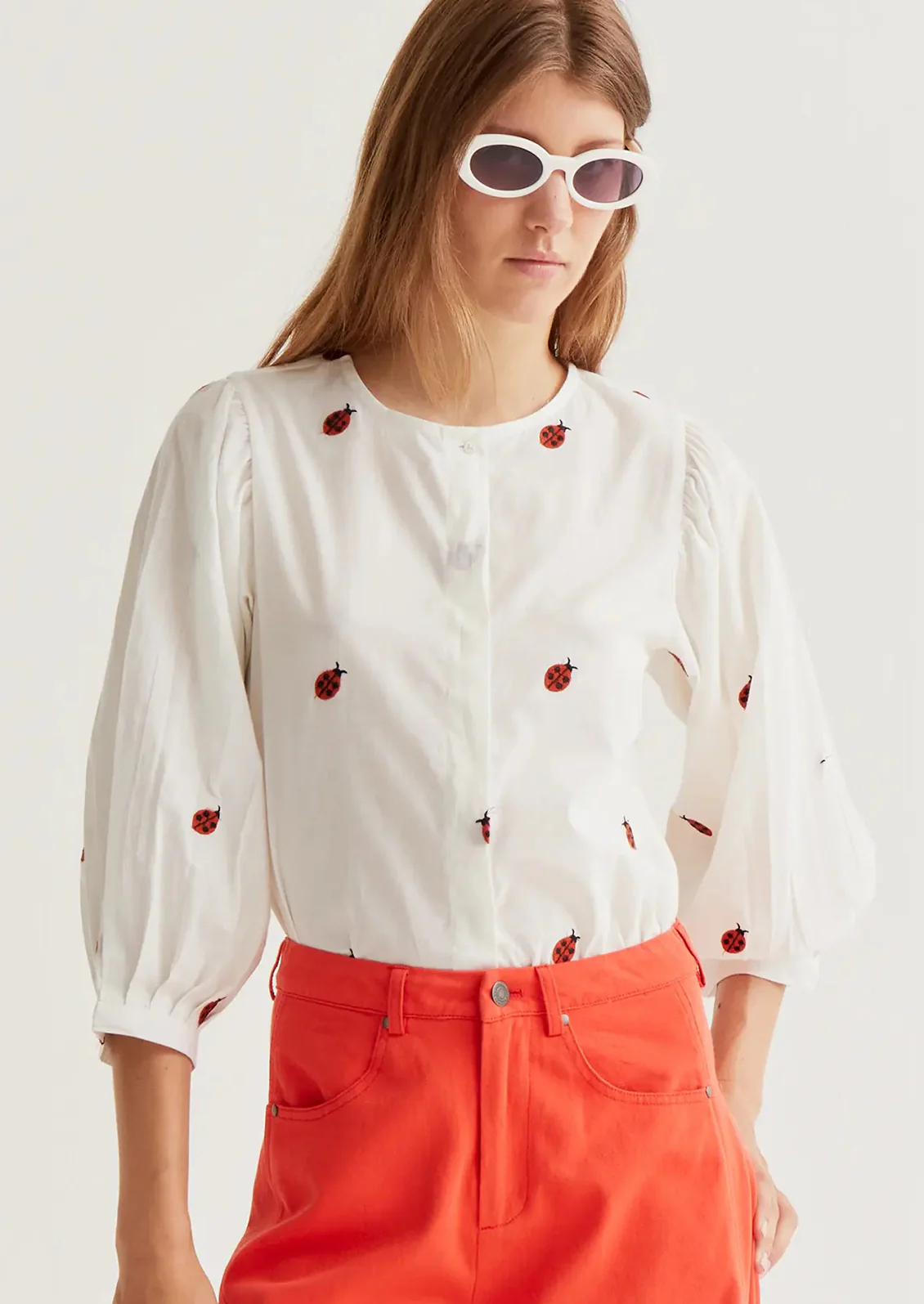 Ladybug Embroidered Blouse - Image 2