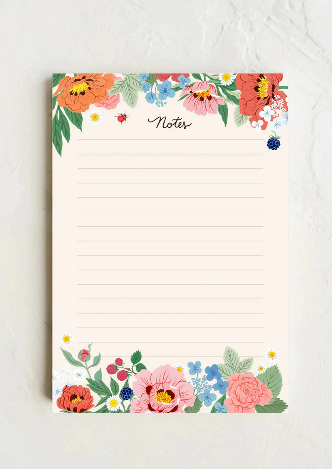 Ladybug Floral Notepad