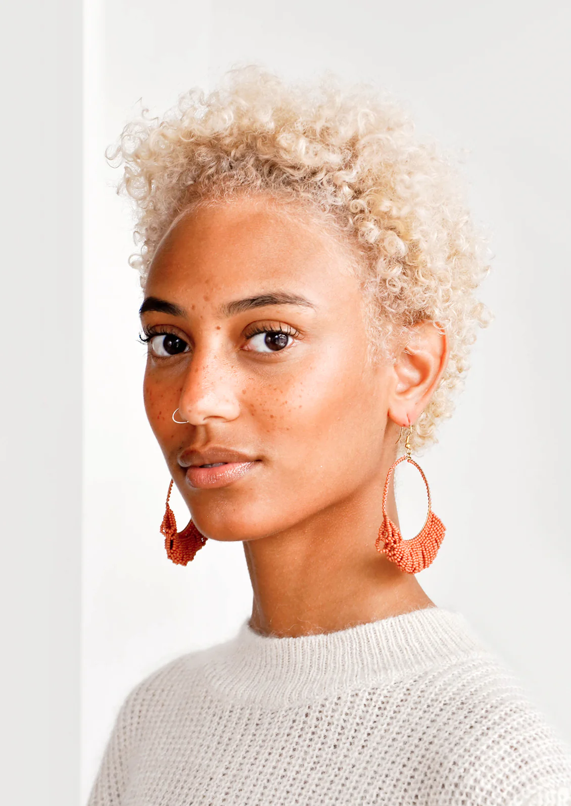 Loop Beaded Hoop Earrings - Image 2