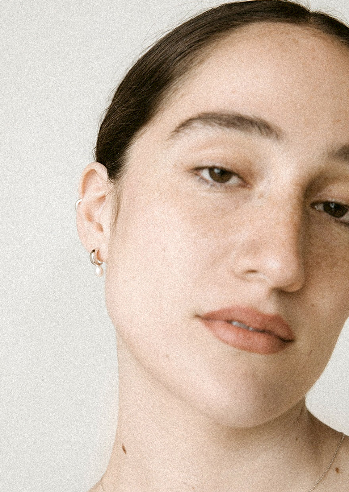Mini Pearl Hoop Earrings - Image 2