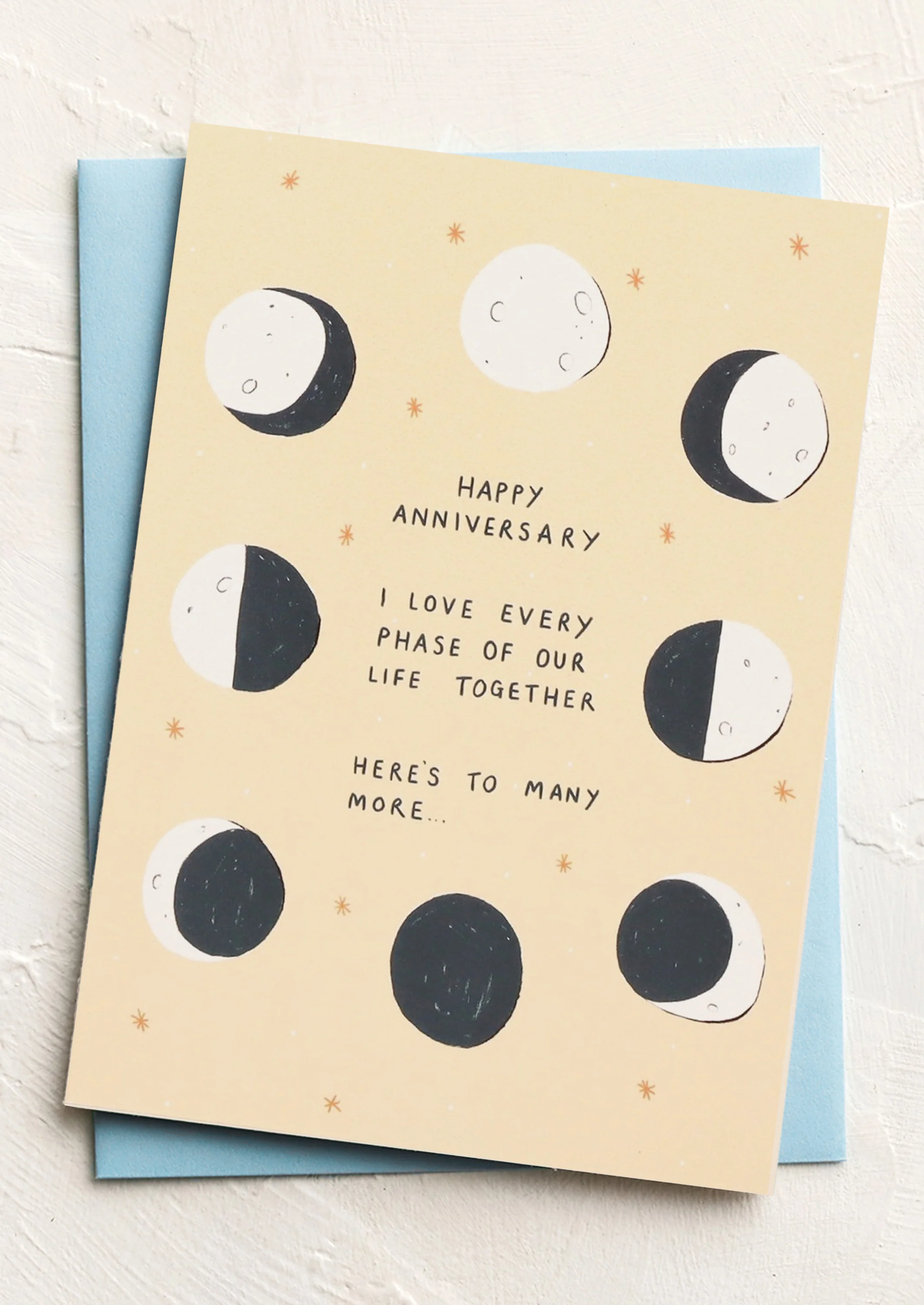Moon Phases Anniversary Card