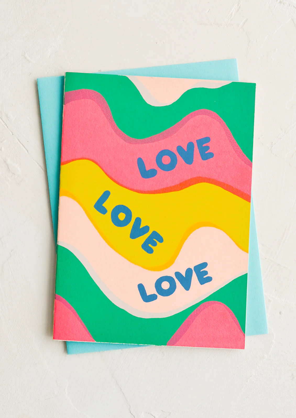 Neon Love Waves Card