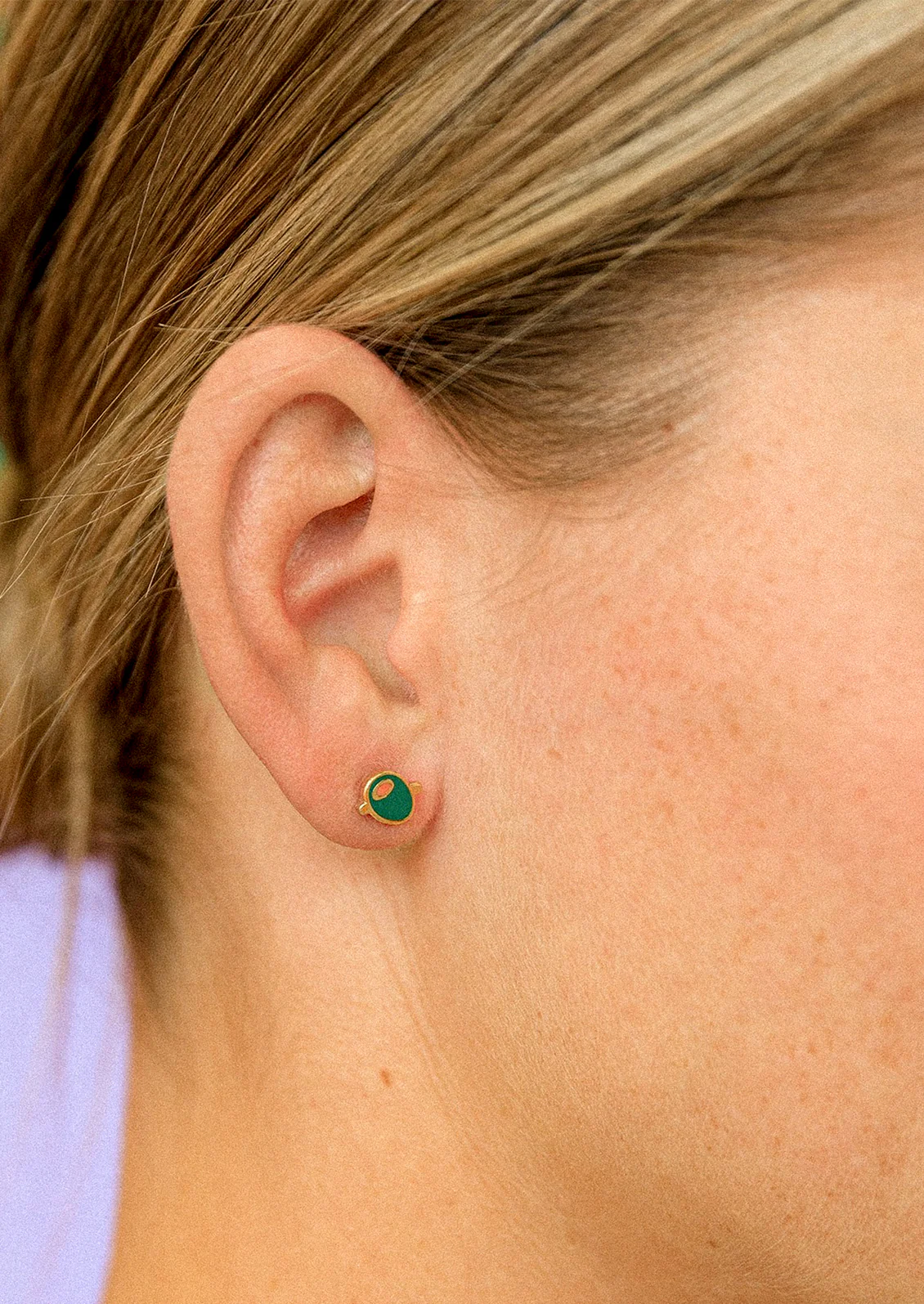 Olive Stud Earrings - Image 2