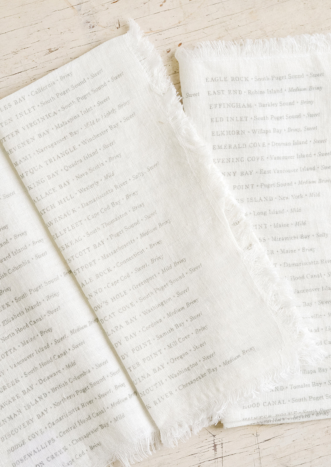 Oyster Varieties Linen Napkin Set