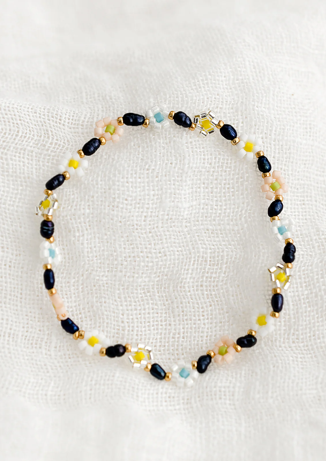 Pearled Floral Beaded Bracelet - Image 2