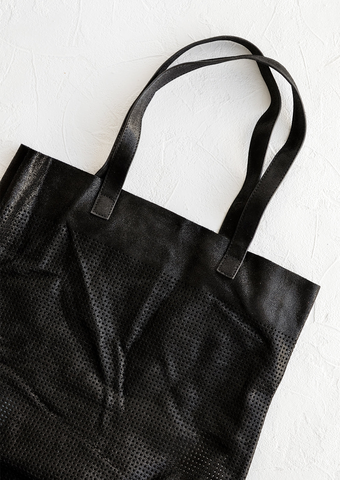 Perforated Shimmer Leather Tote - Image 2