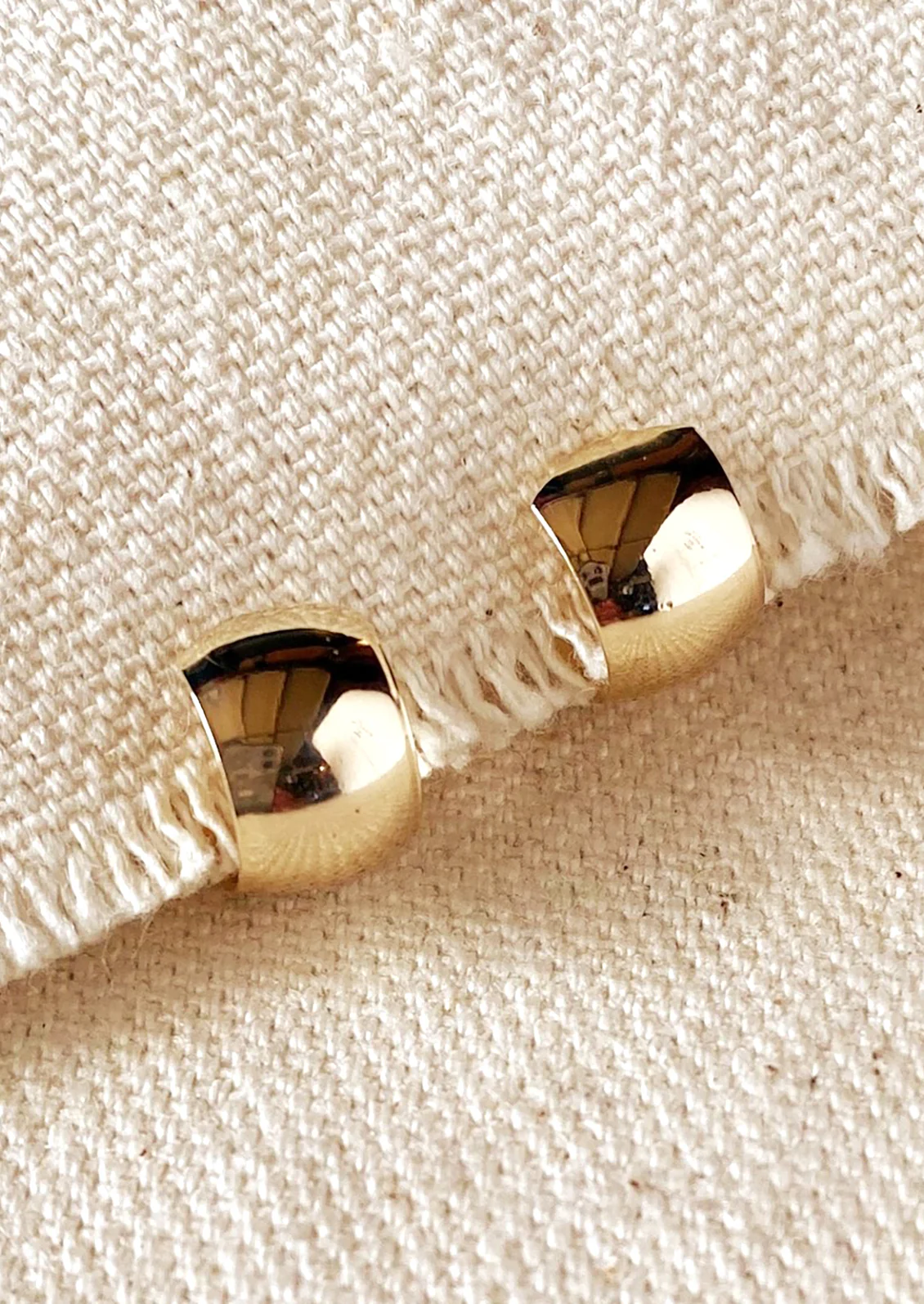 Petite Wide Hoop Studs - Image 2