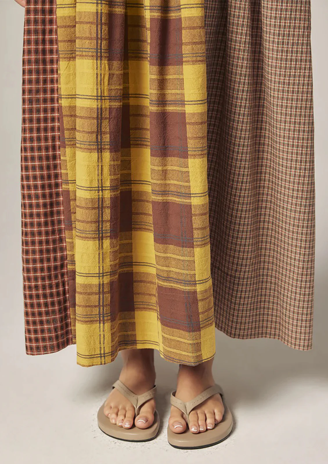 Mixed Plaid Patchwork Dress - Image 4