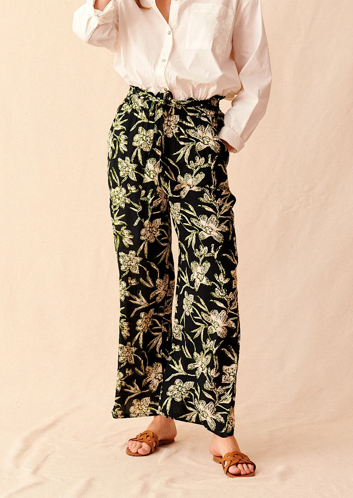 Plumeria Printed Pants - Image 3