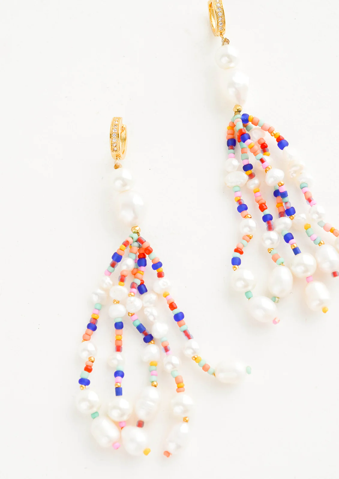 Poseidon Beaded Pearl Earrings
