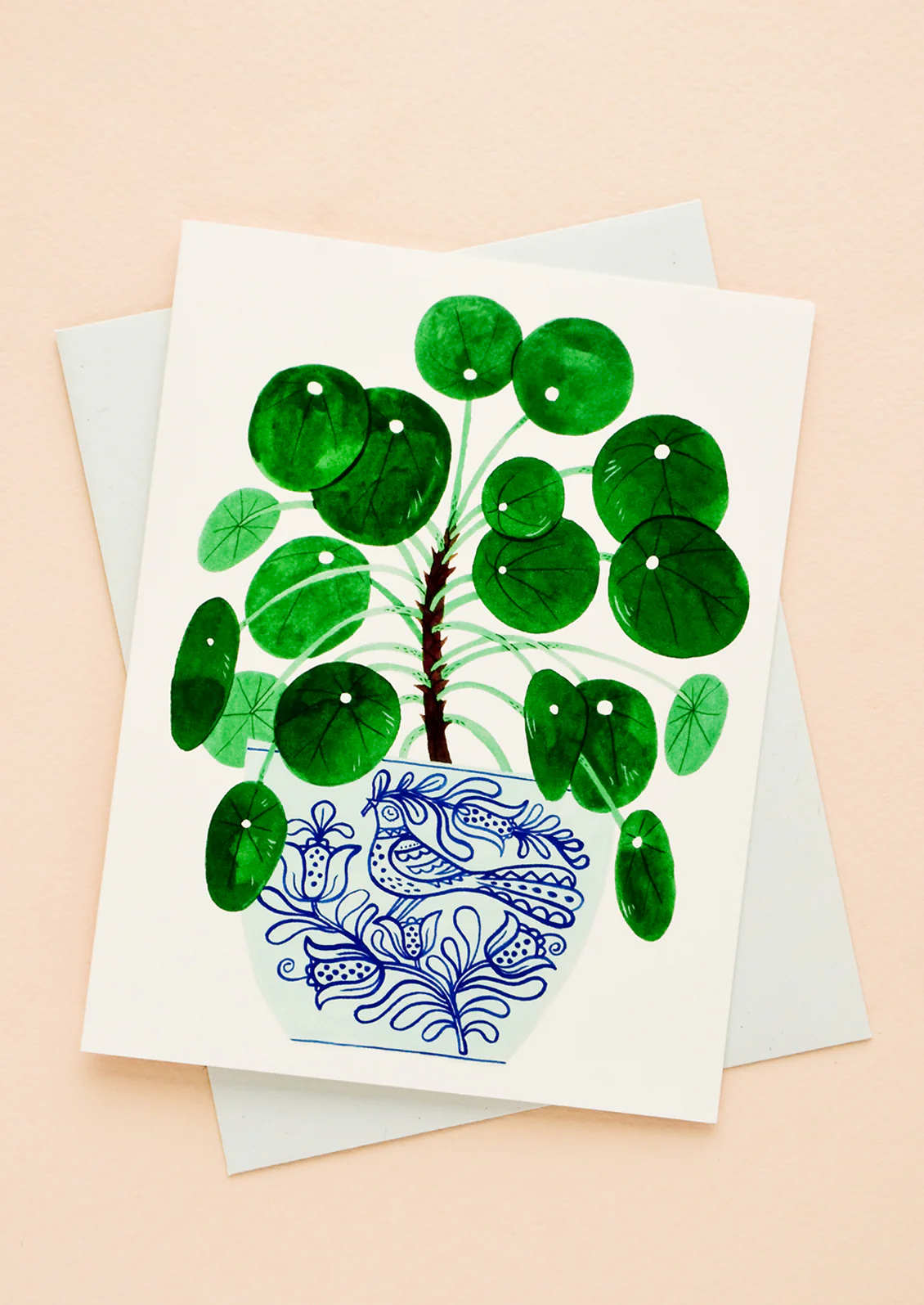 Potted Pilea Blank Card
