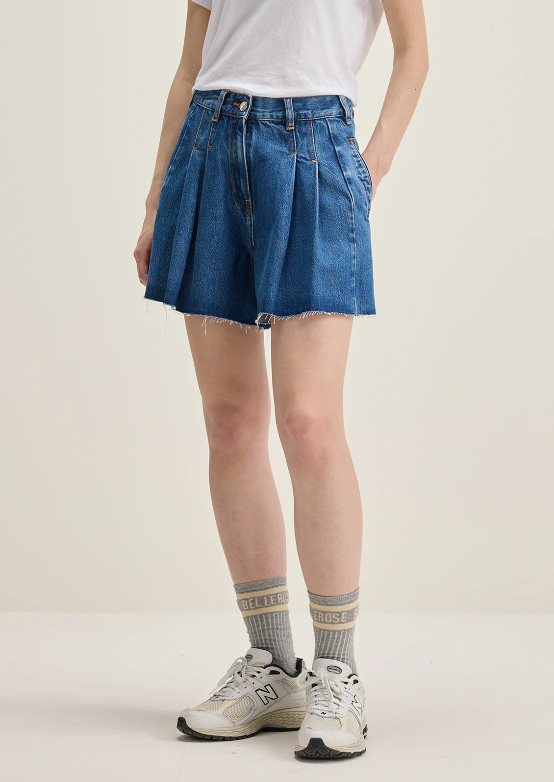 Presley Pleated Denim Shorts - Image 2