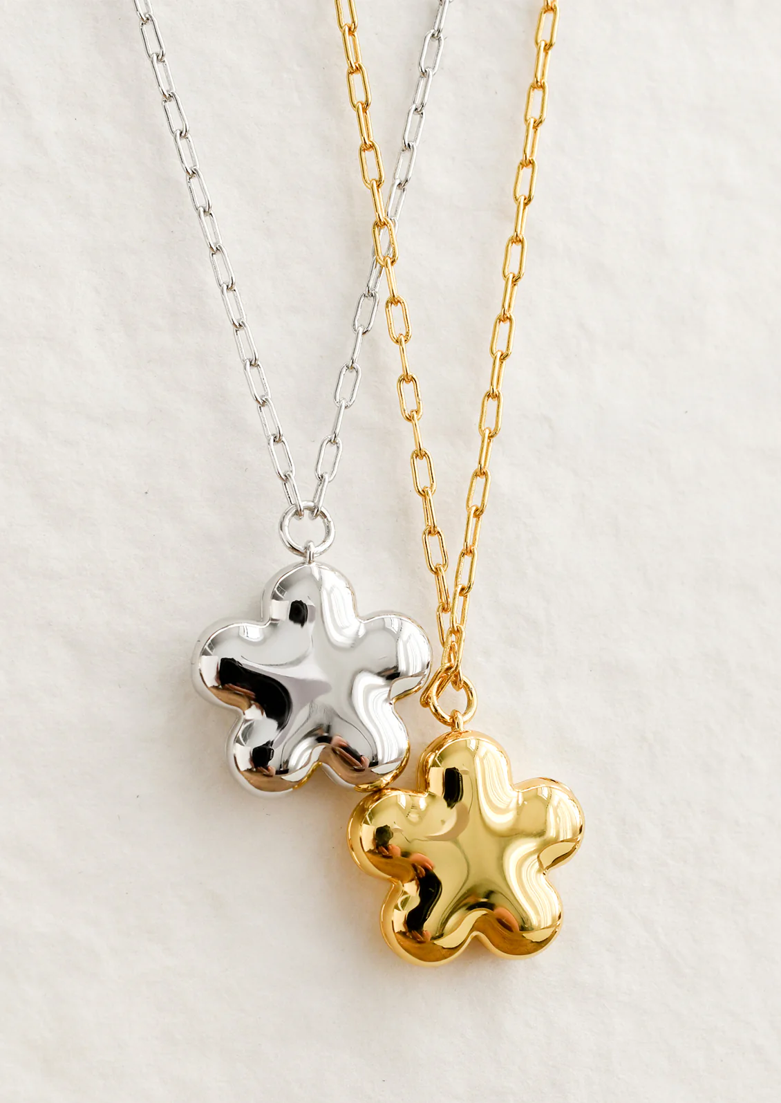 Puffy Flower Locket Necklace