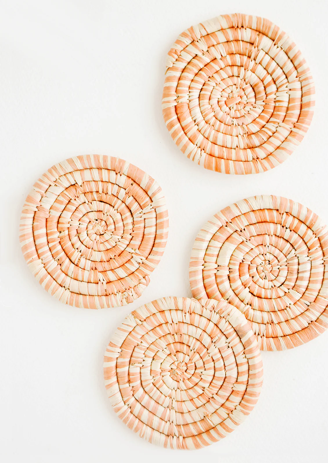 Hue Woven Raffia Coaster Set