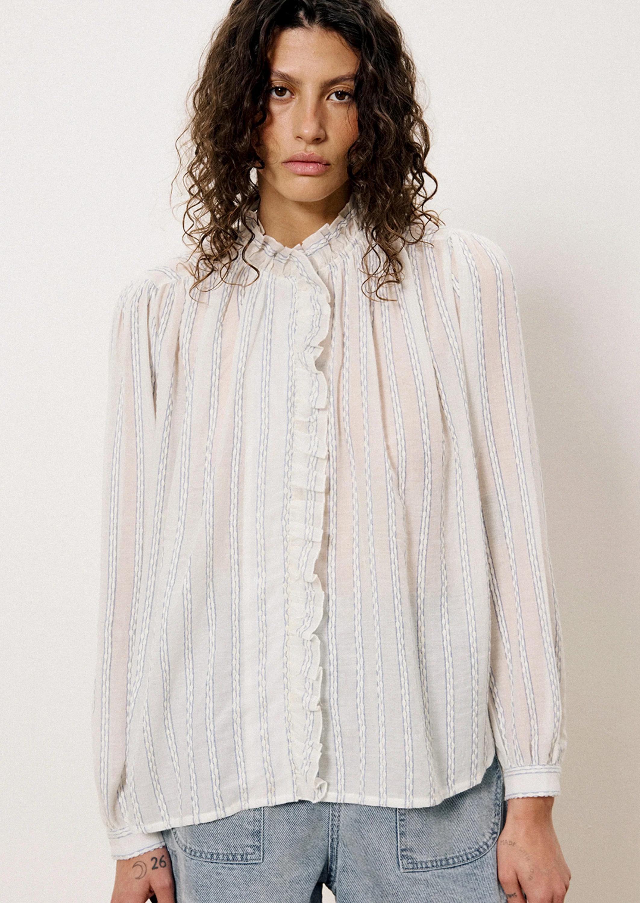 Rea Woven Stripe Blouse