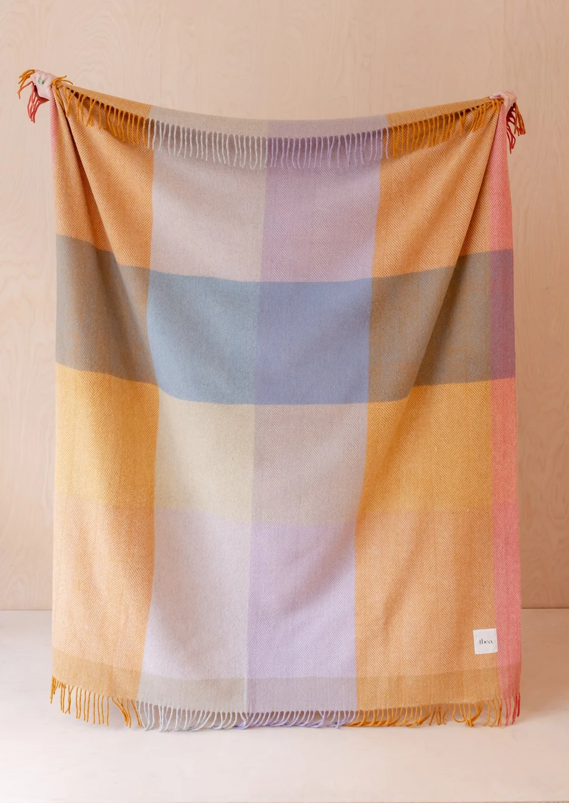 Recycled Wool Throw, Mustard Frame