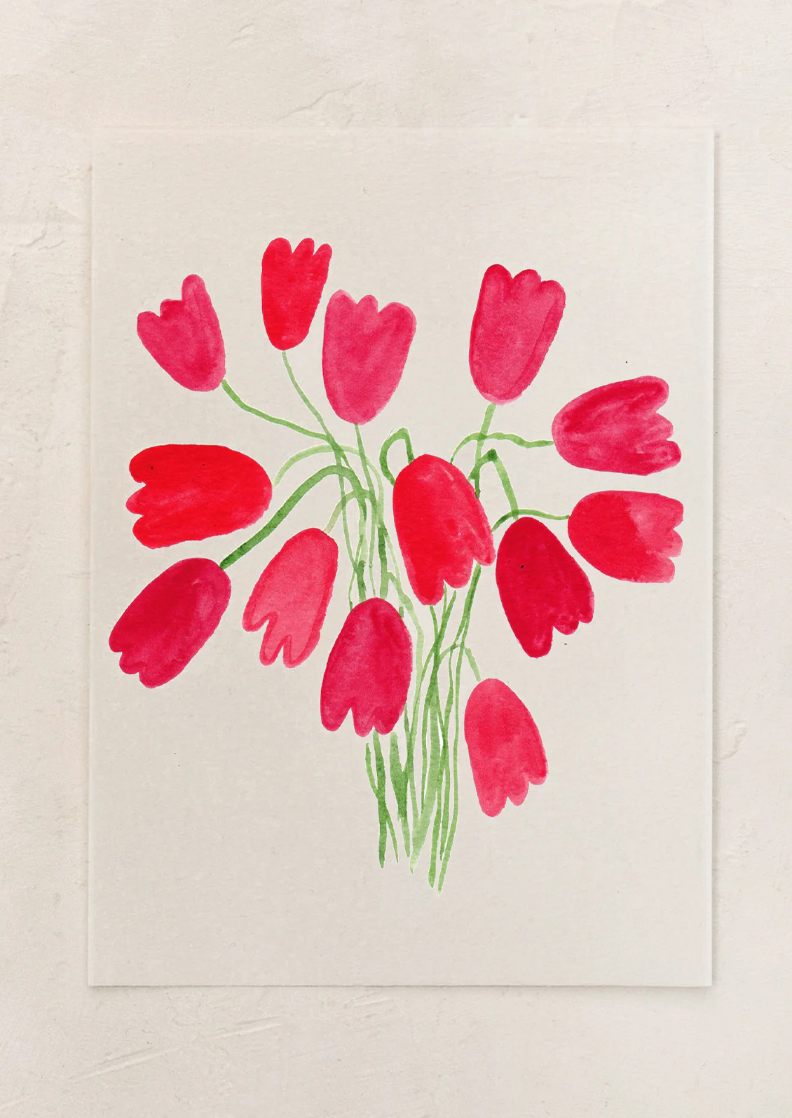 Red Tulips Risograph Print