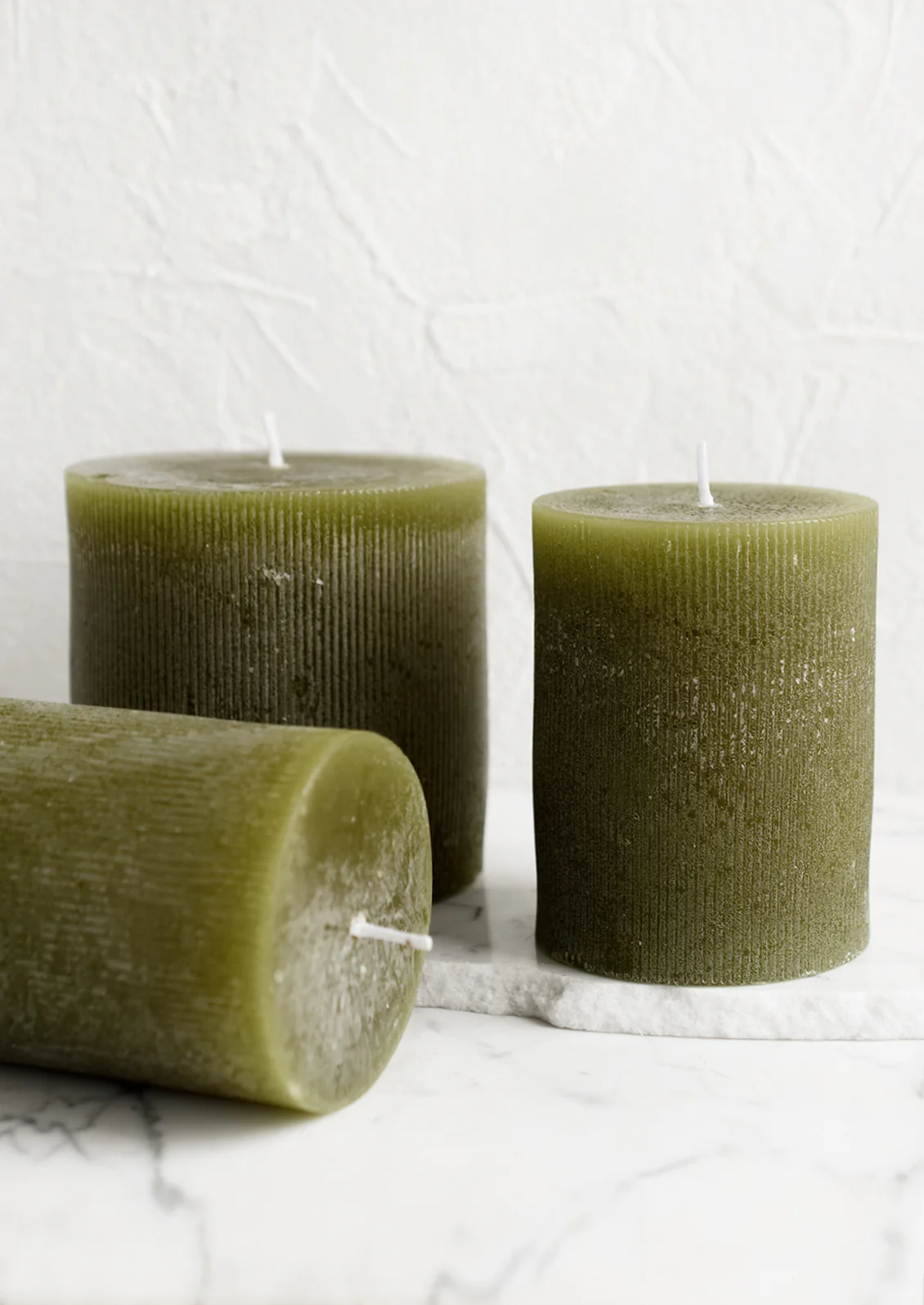 Ribbed Pillar Candle
