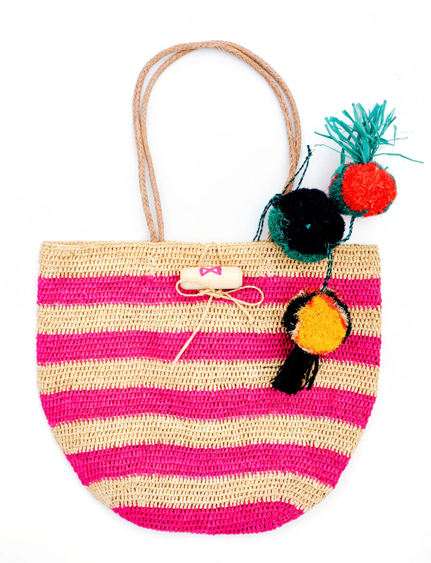 Rio Striped Straw Tote