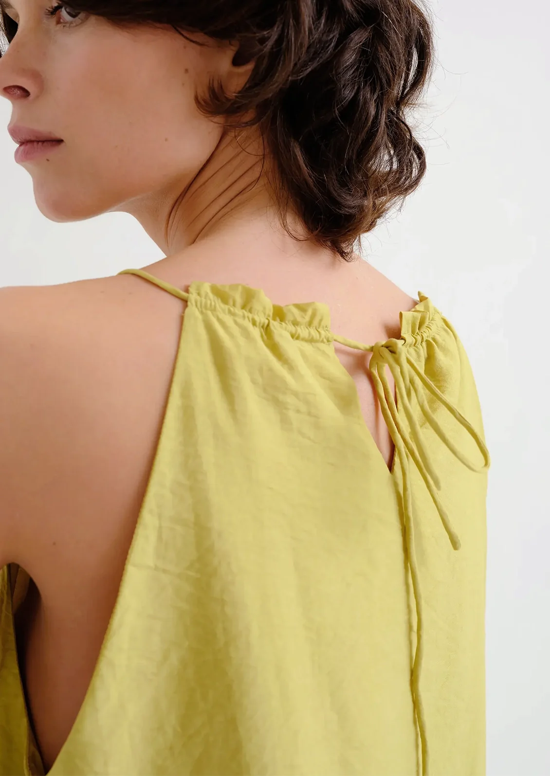 Rosario Gathered Satin Top - Image 4