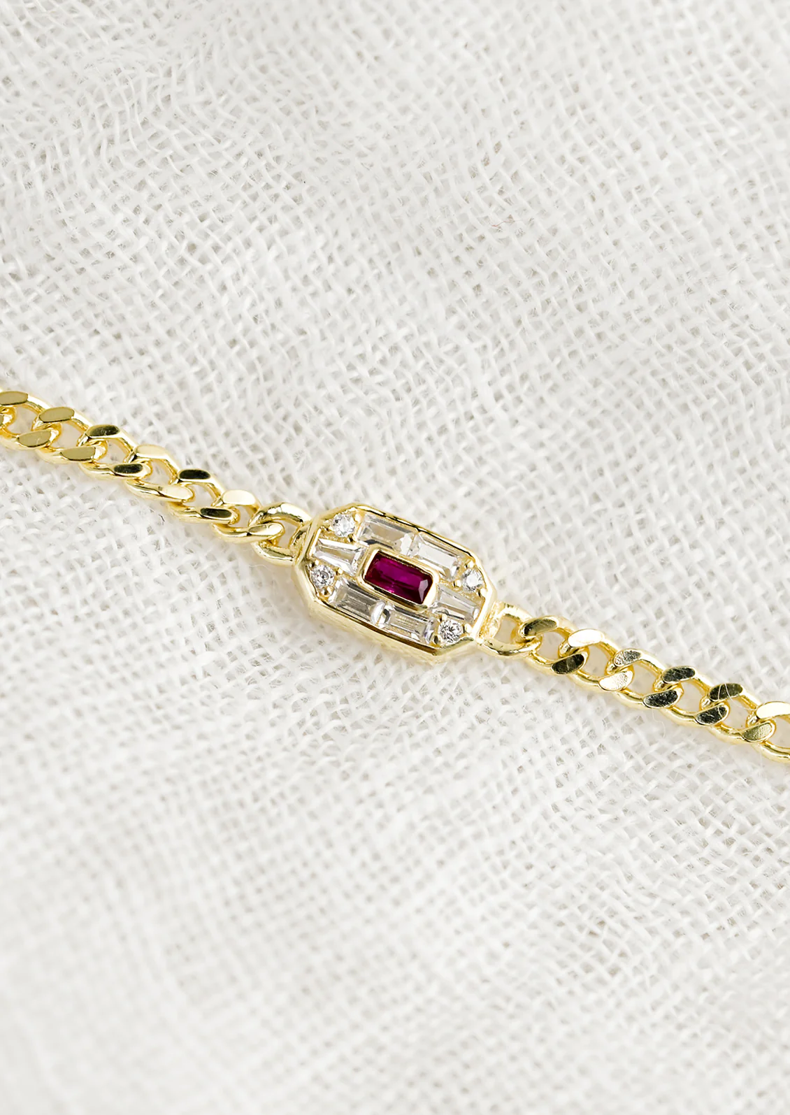 Ruby Baguette Bracelet