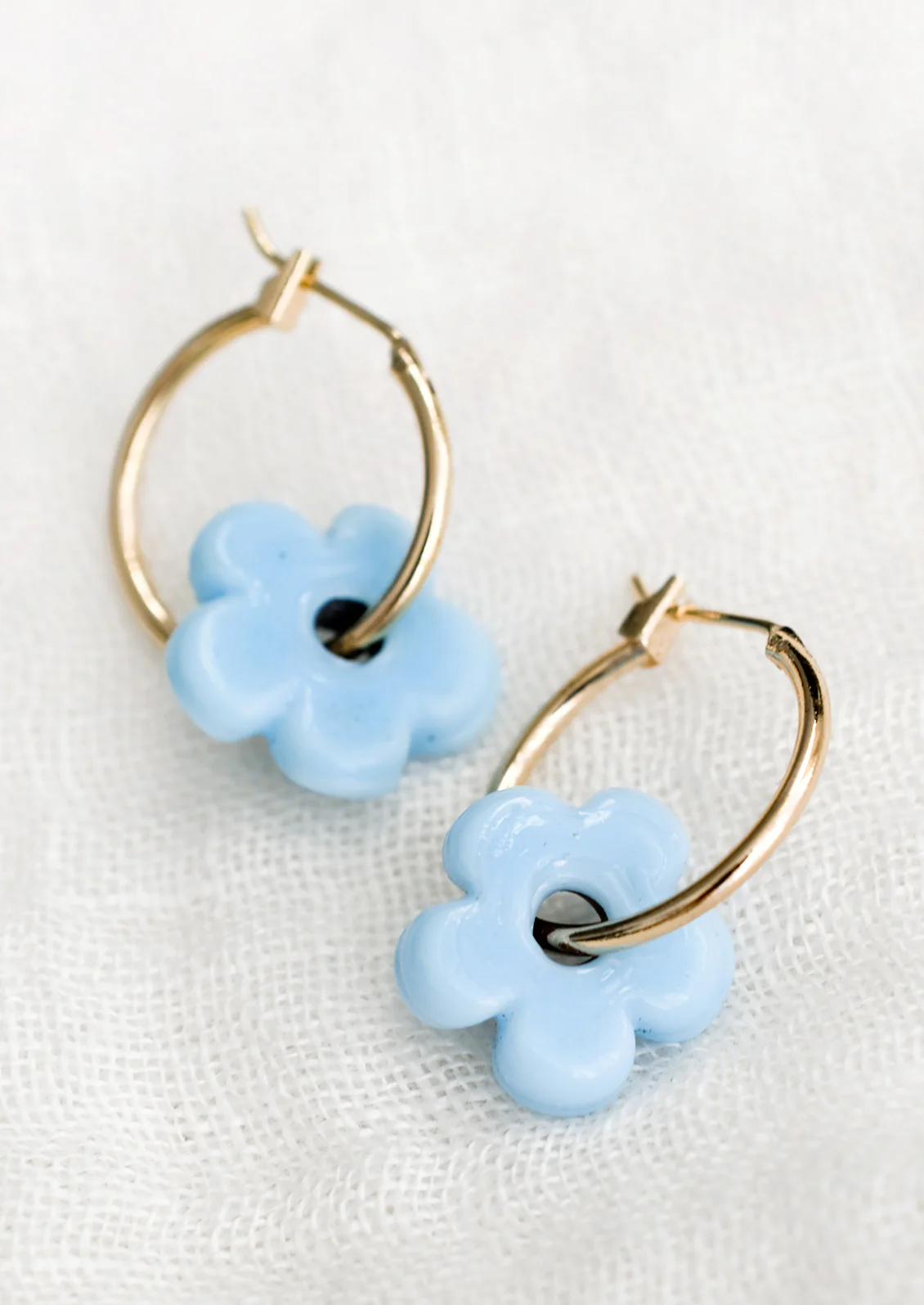Sarita Floral Hoop Earrings in Gold - Image 3