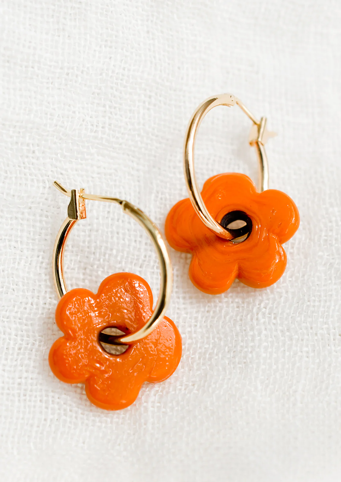 Sarita Floral Hoop Earrings in Gold - Image 4