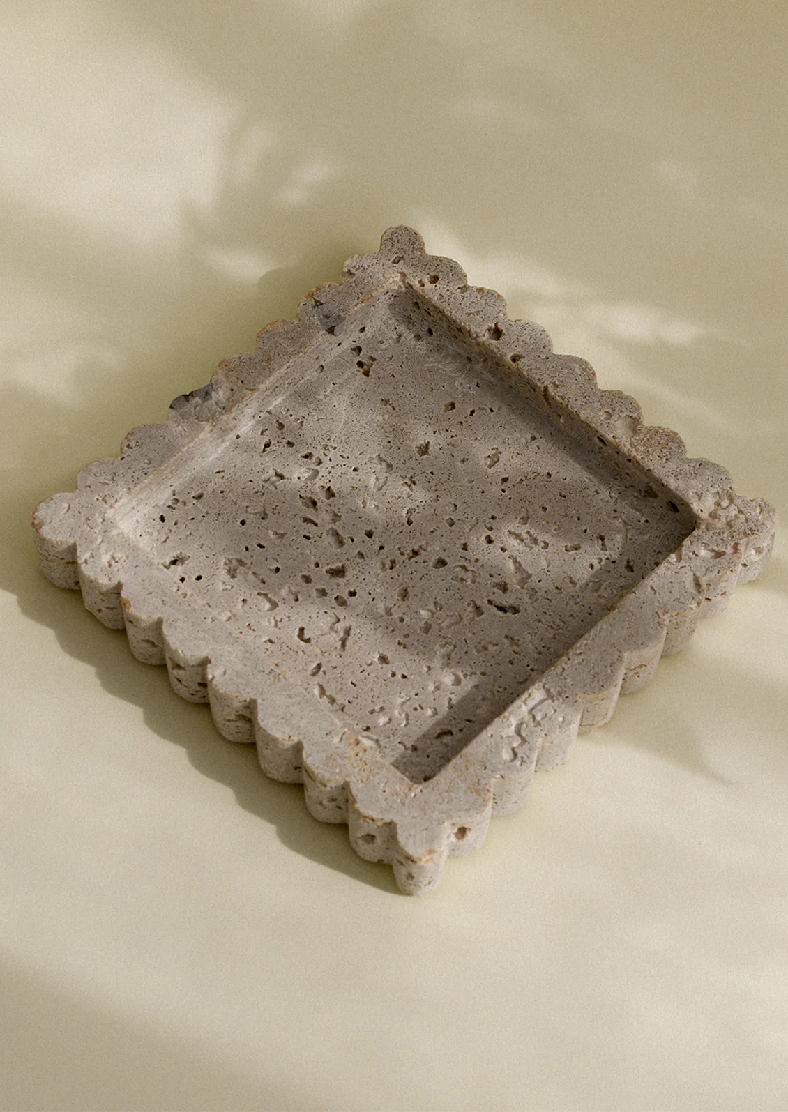 Scalloped Travertine Catchall Tray - Image 2