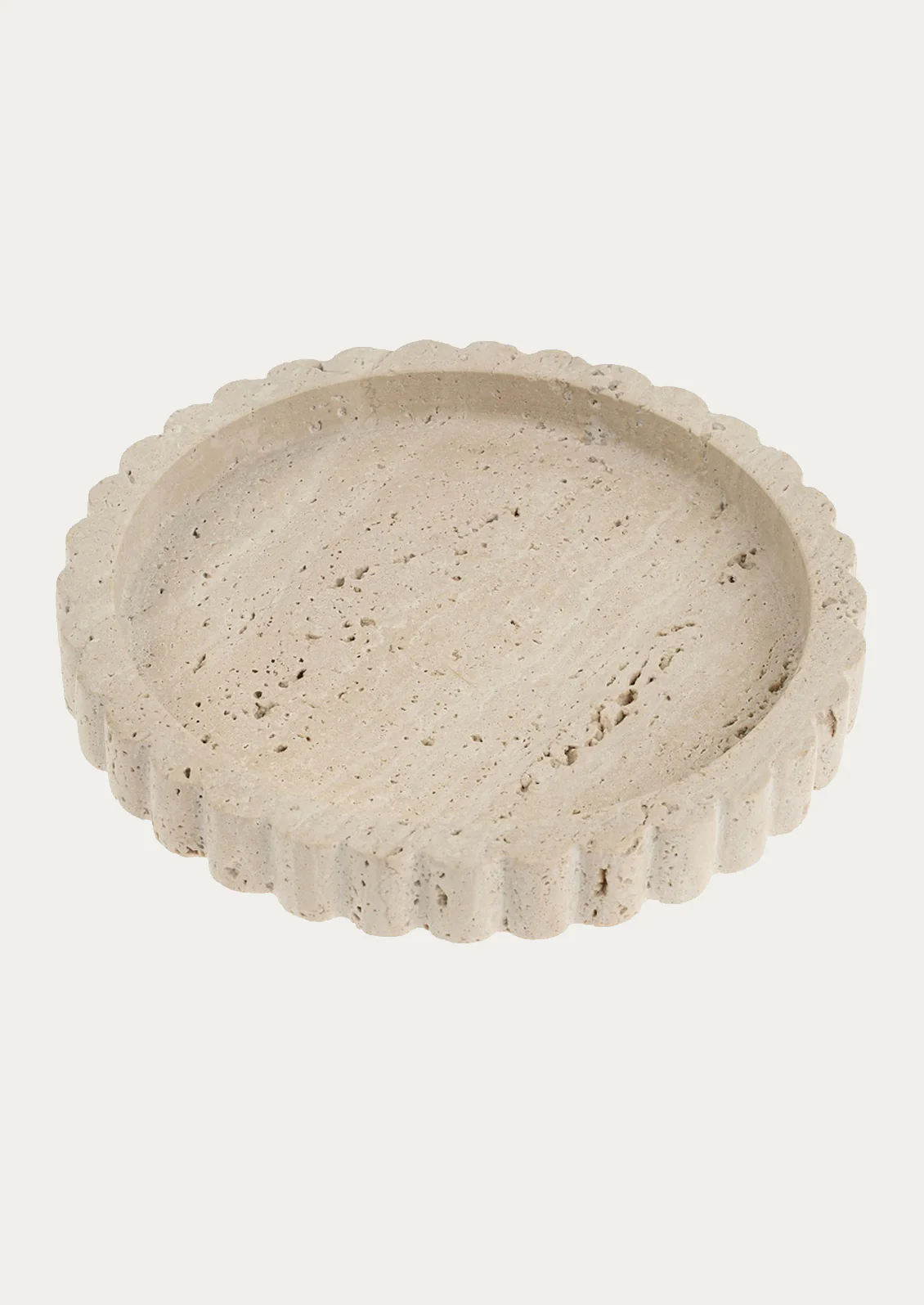 Scalloped Travertine Catchall Tray - Image 4