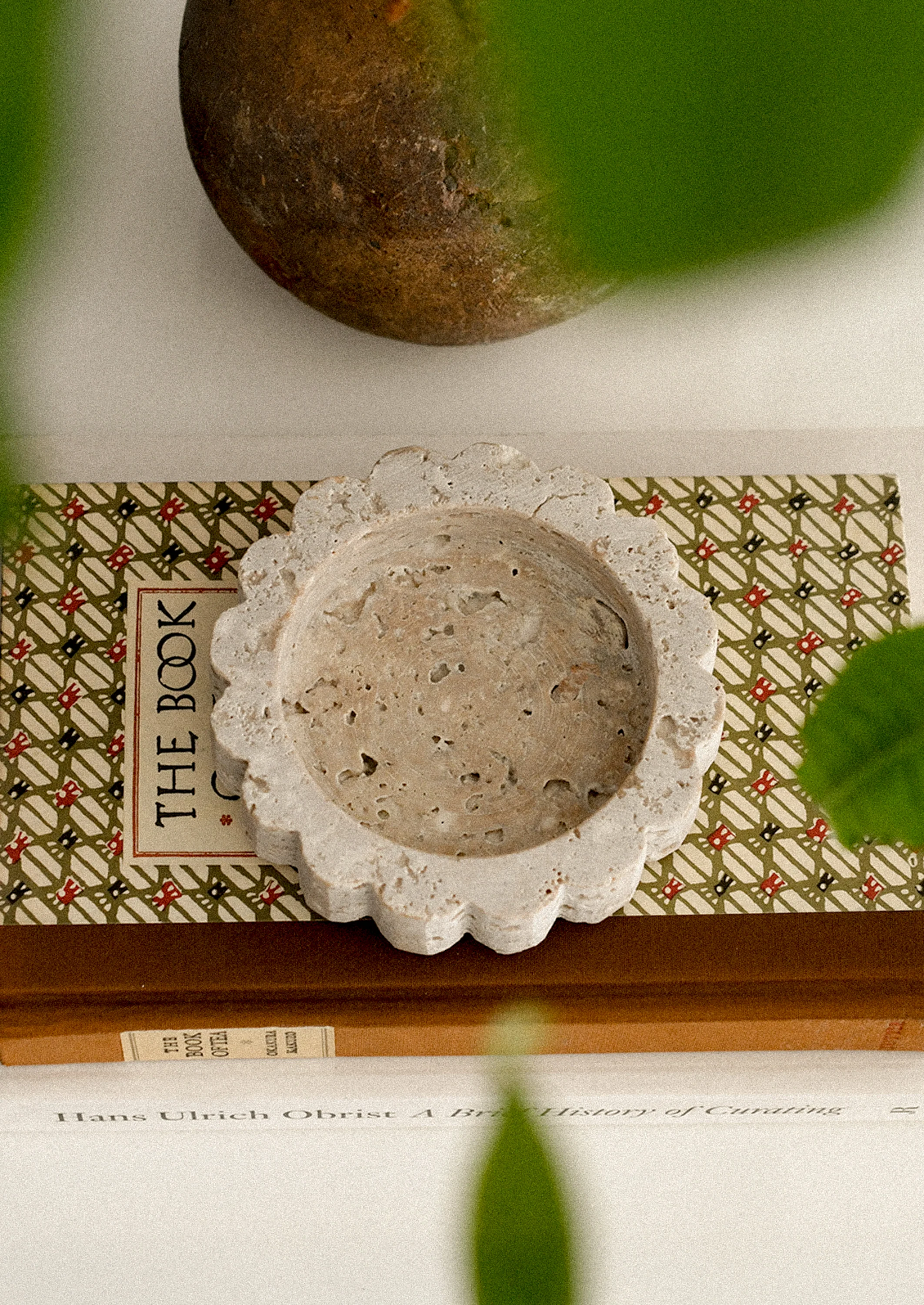 Scalloped Travertine Catchall Tray - Image 5