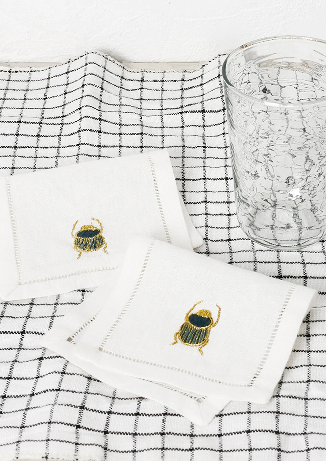 Scarab Embroidered Cocktail Napkin - Image 2