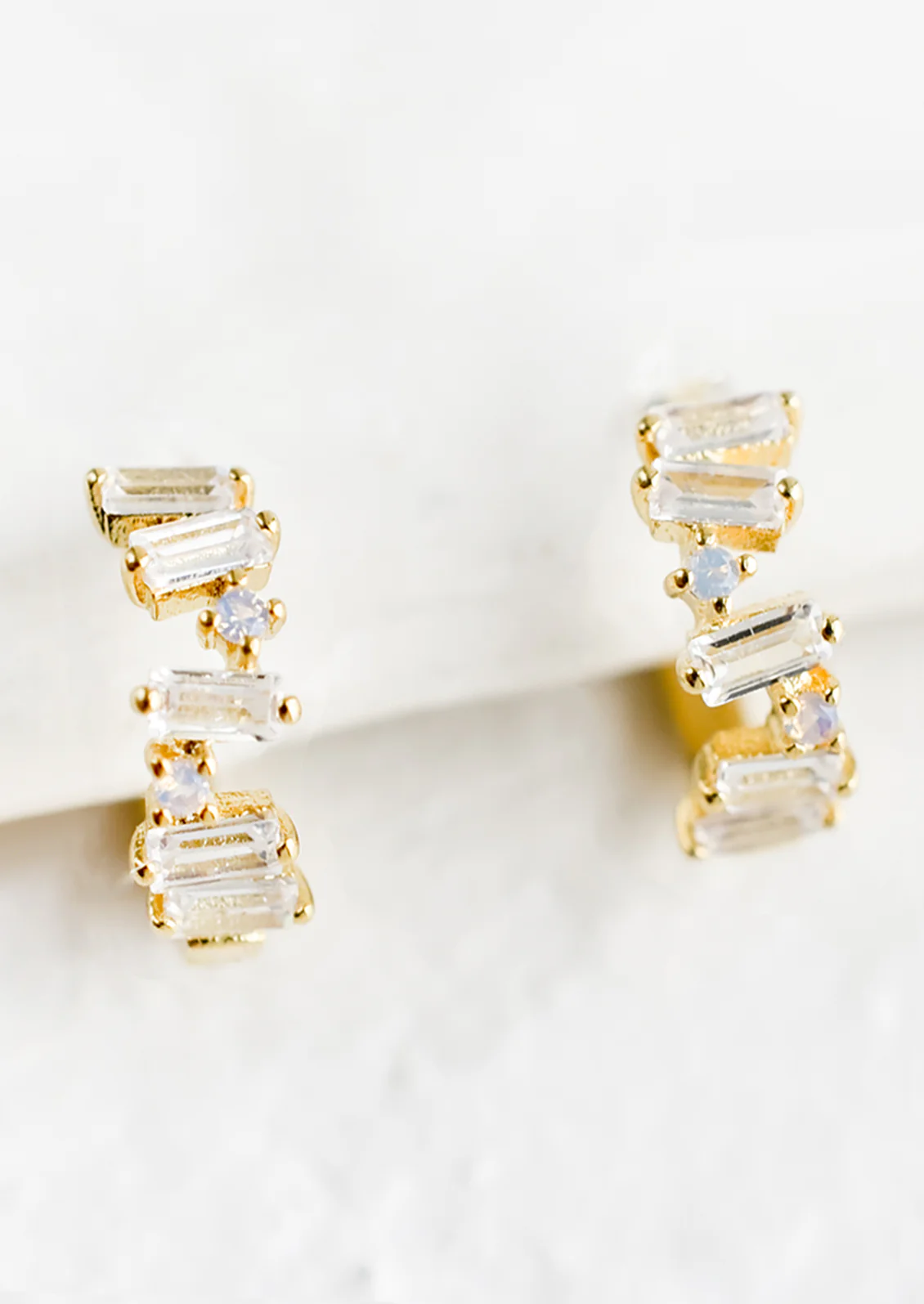 Scattered Crystal Huggie Earrings