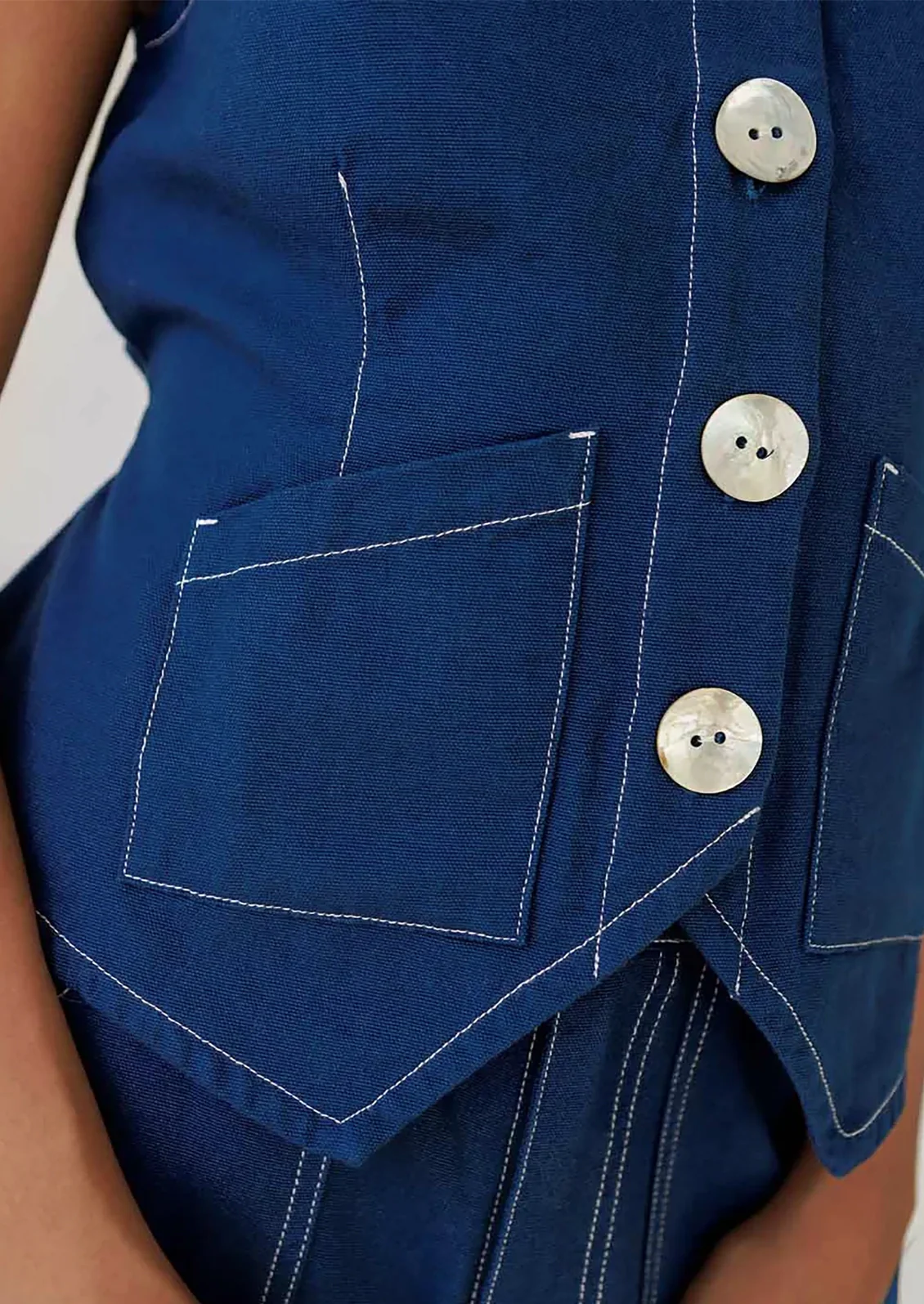 Shell Button Front Vest - Image 3