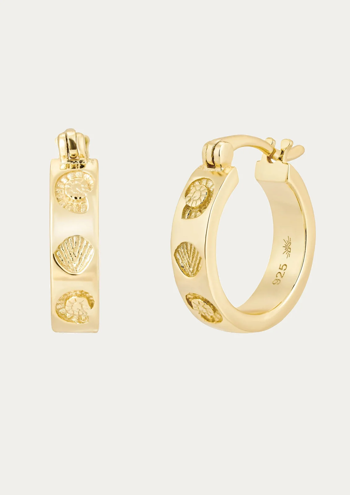 Shell Imprint Hoop Earrings