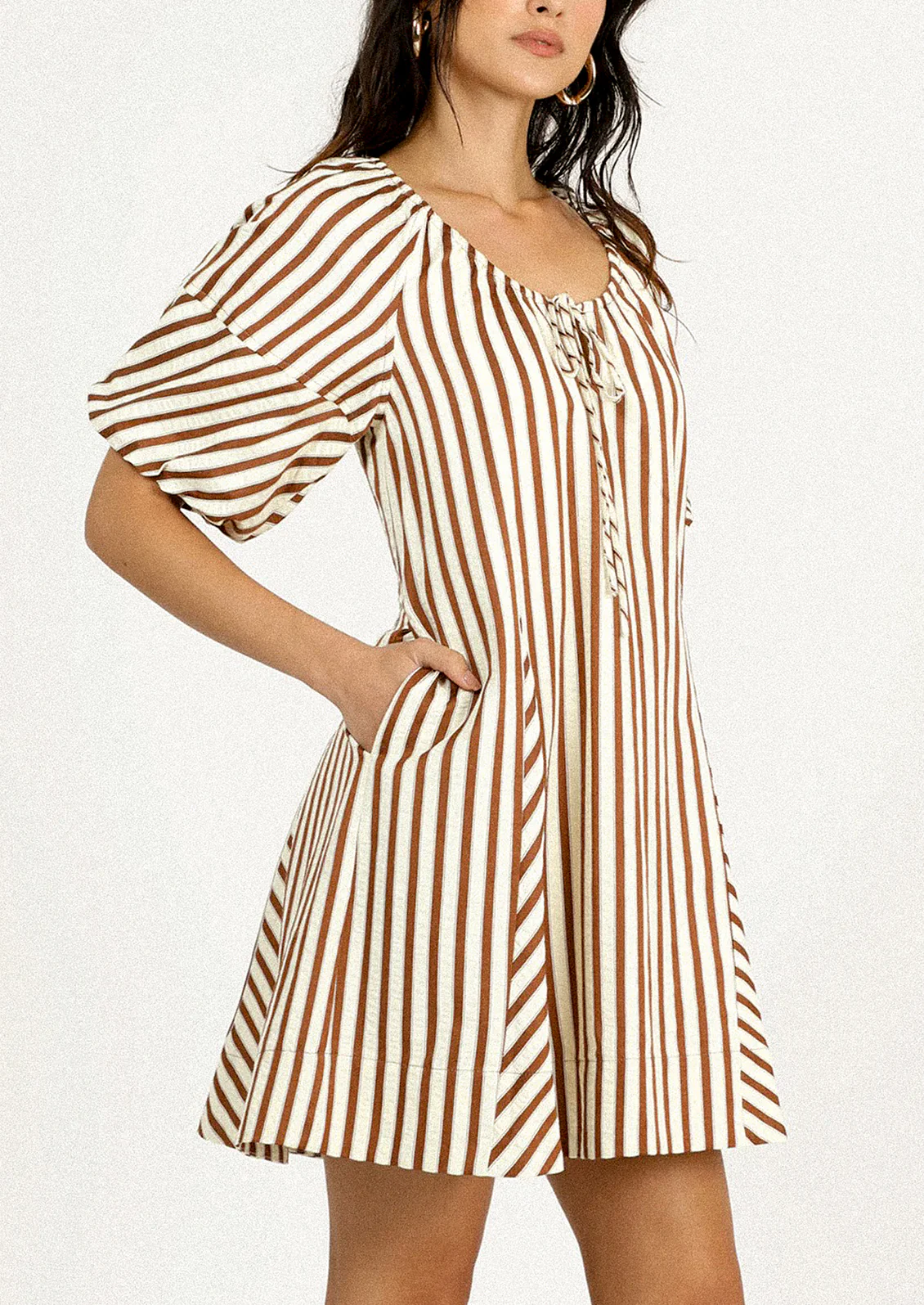 Sierra Stripe Cotton Mini Dress - Image 2