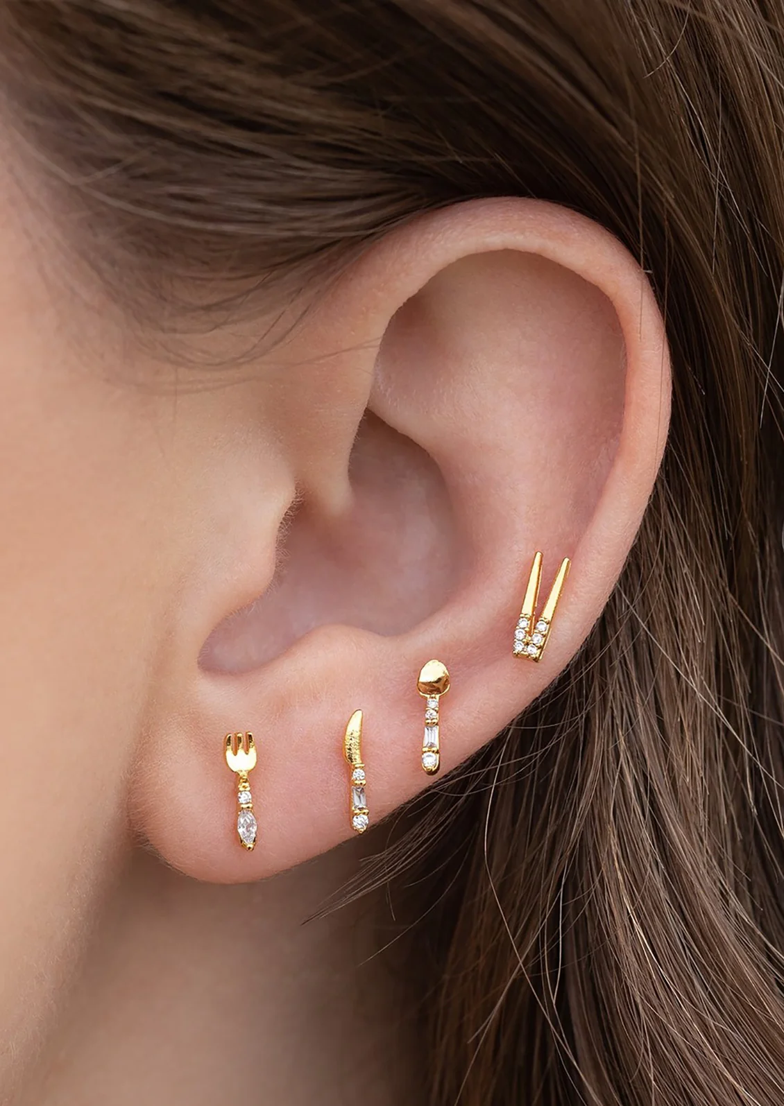 Silverware Stud Earring Set - Image 2