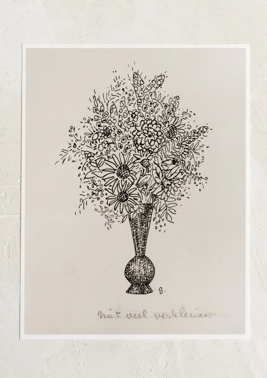 Sketch of Flowers In Vase Print