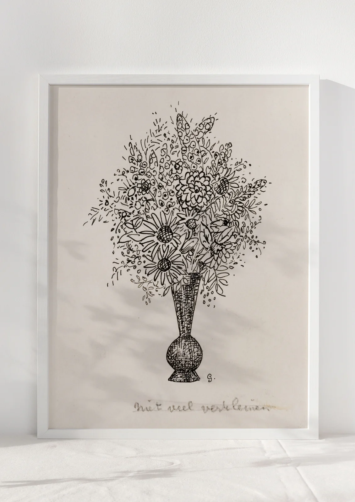 Sketch of Flowers In Vase Print - Image 2