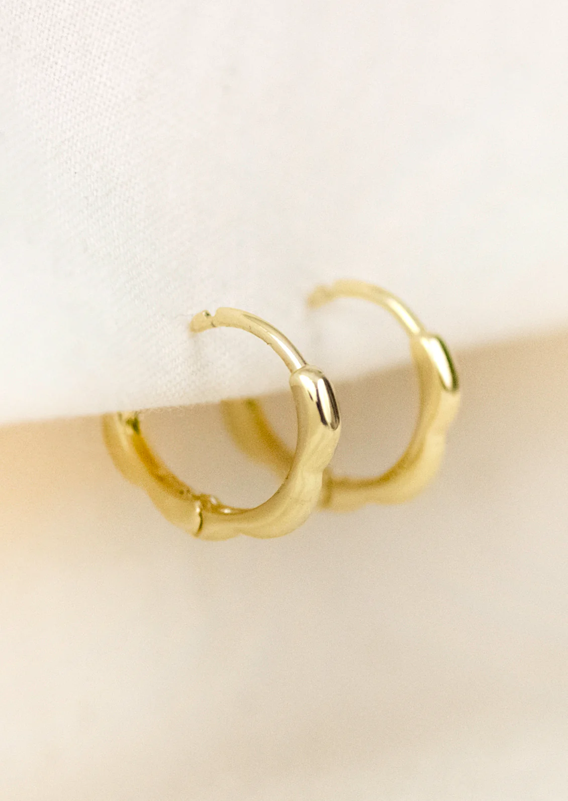 Tiny Scalloped Hoop Earrings - Image 2