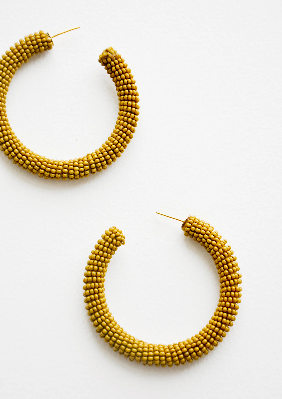 Solid Beaded Hoop Earrings
