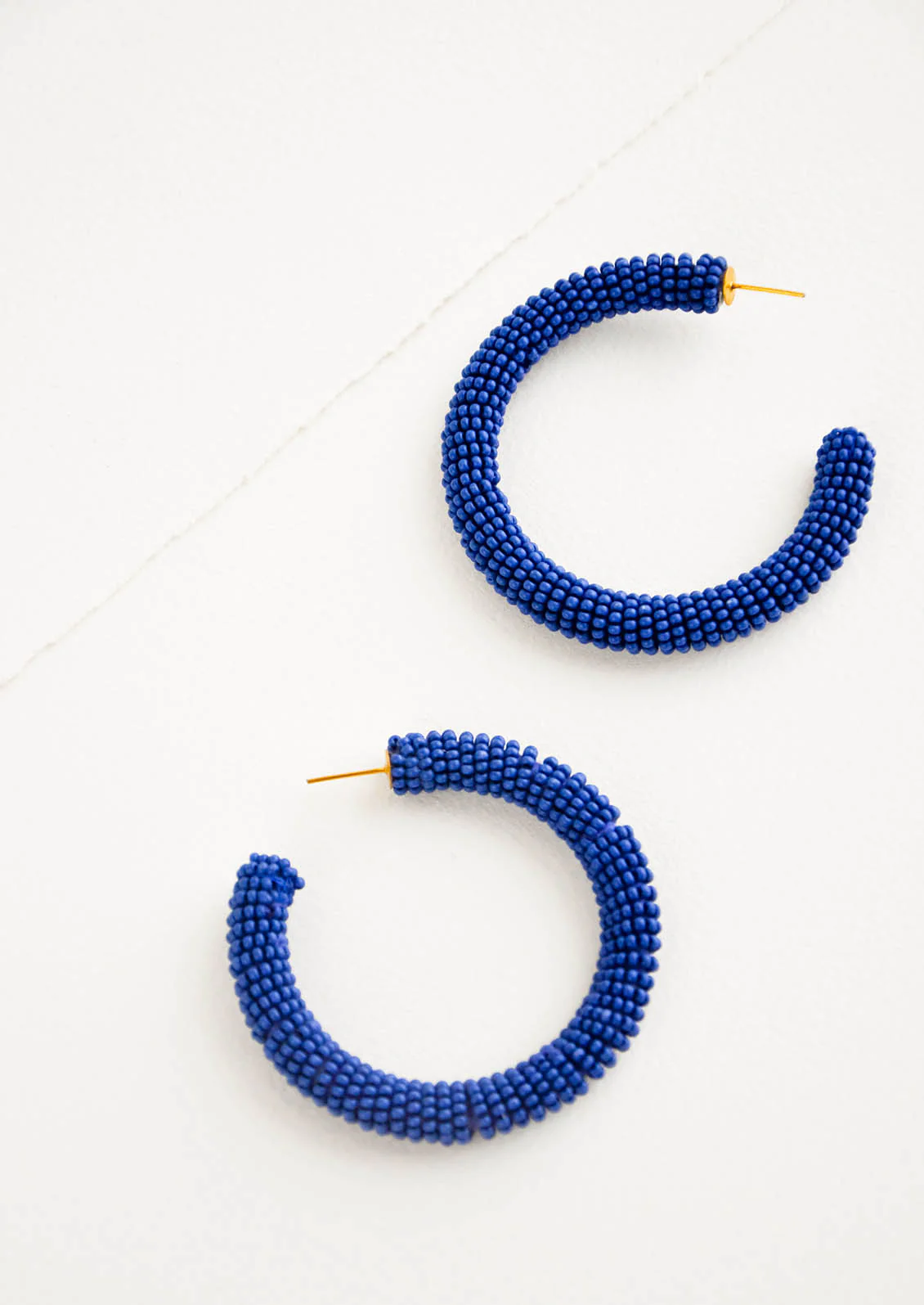 Solid Beaded Hoop Earrings - Image 3