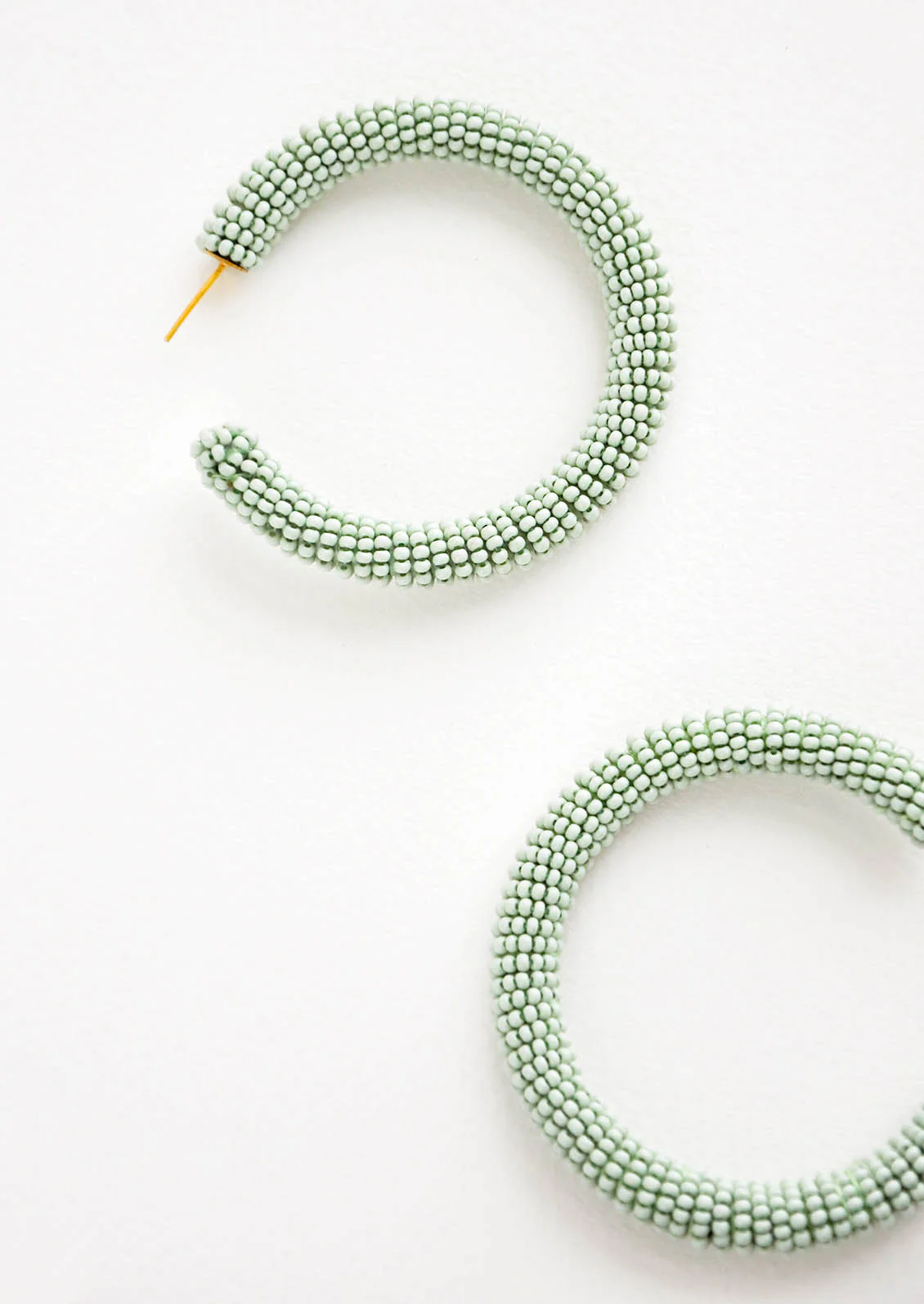Solid Beaded Hoop Earrings - Image 4