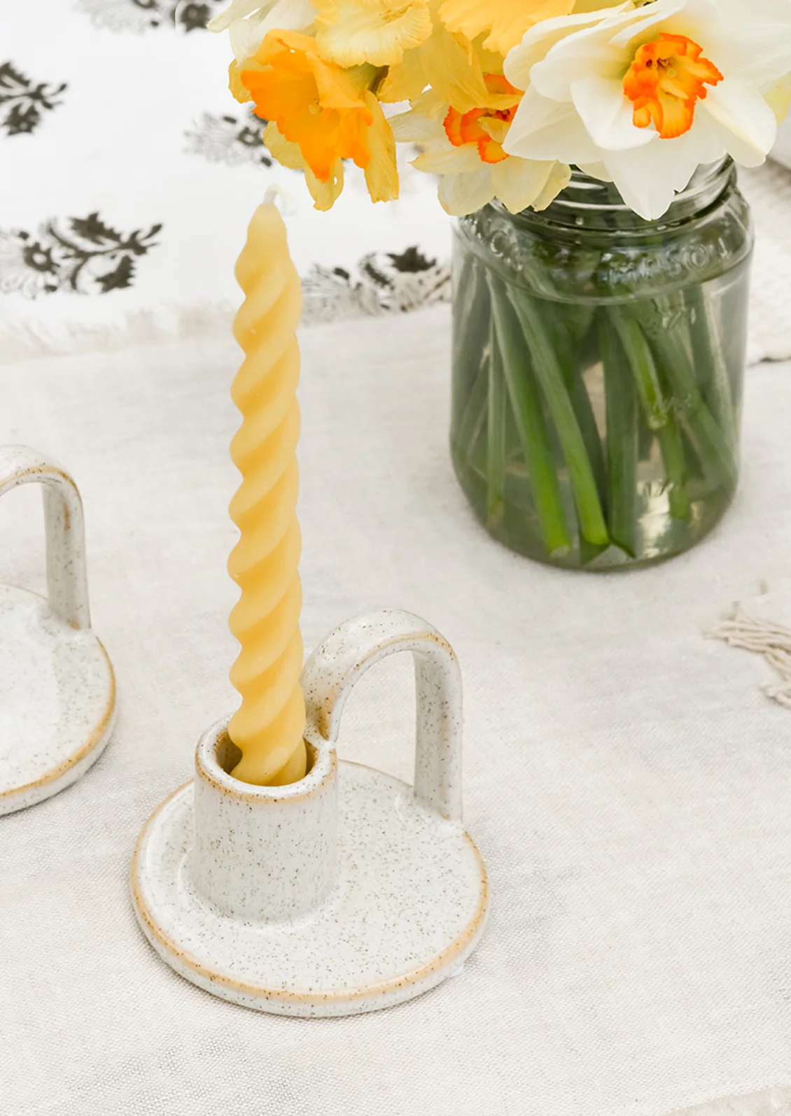 Spiral Beeswax Taper Candles - Image 2