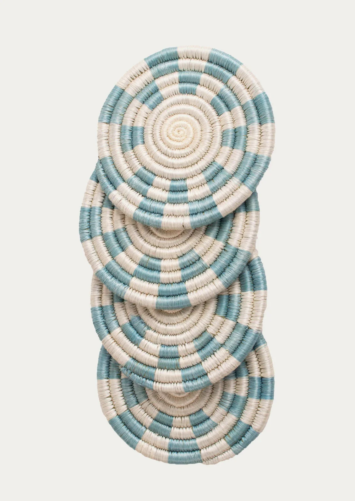 Spiral Checker Sweetgrass Coasters