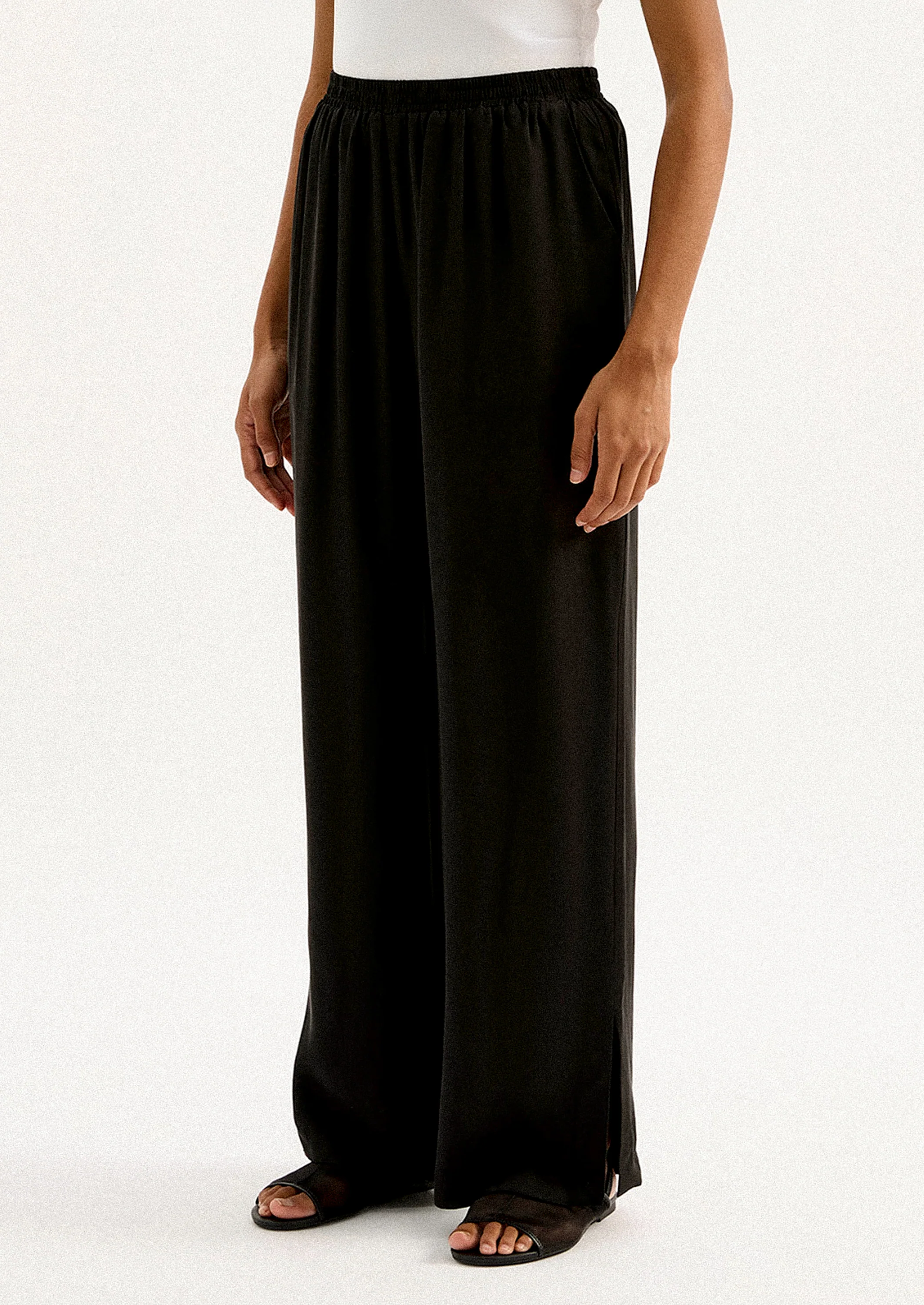 Split Hem Cupro Pants