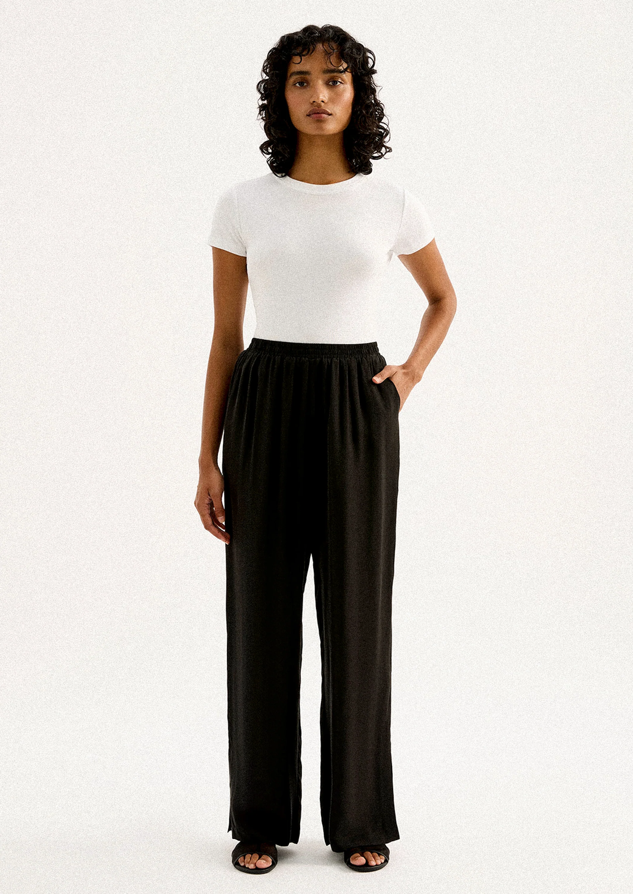 Split Hem Cupro Pants - Image 3