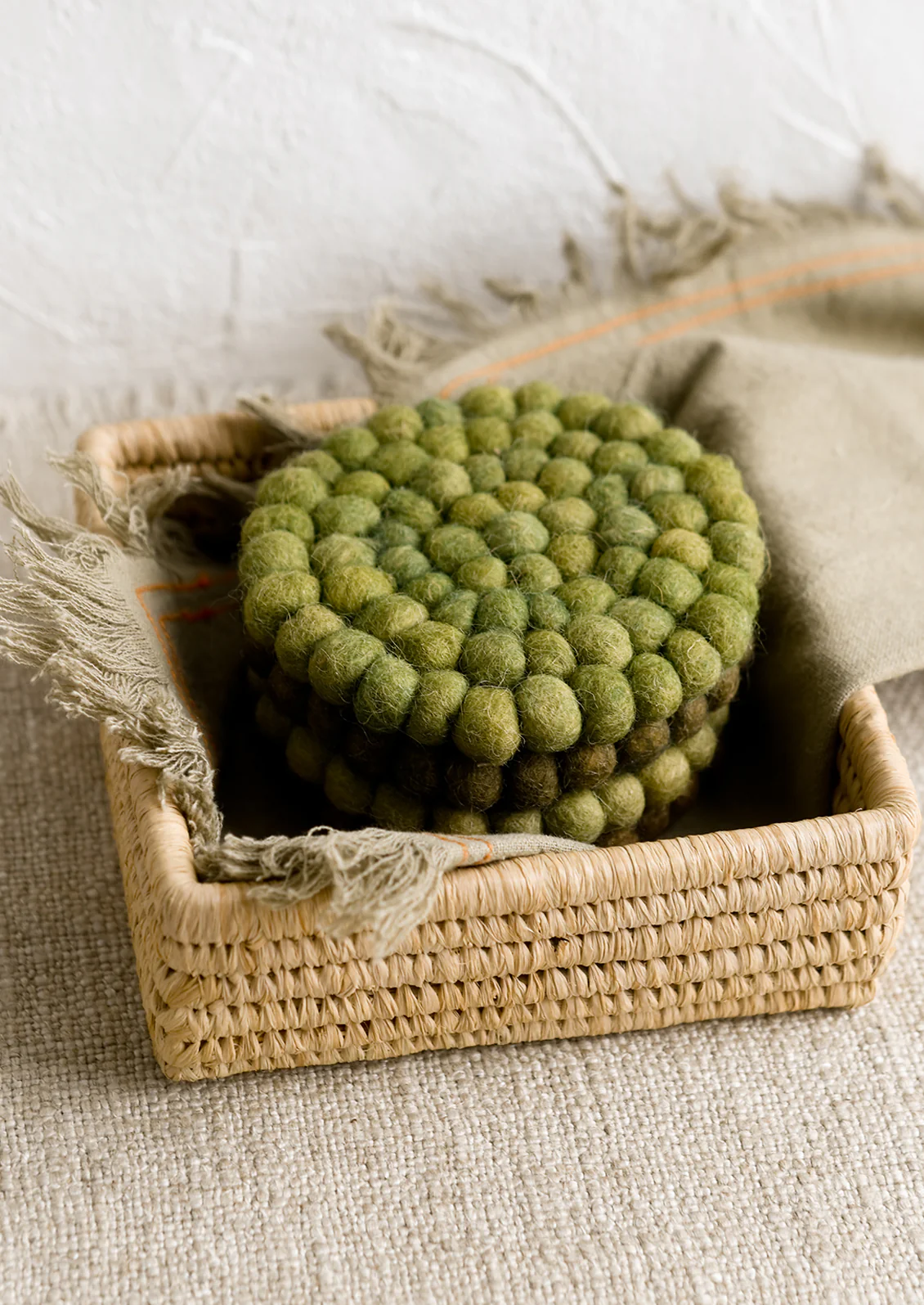 Square Raffia Catchall Basket - Image 2